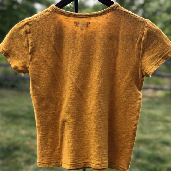 Madewell Crop Tee, Gold/Yellow, Size XS - Picture 3 of 5